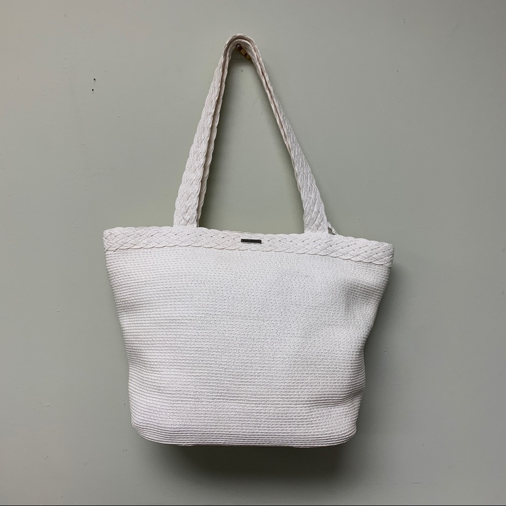 Eric Javits White Woven Medium Tote Purse B1-1100